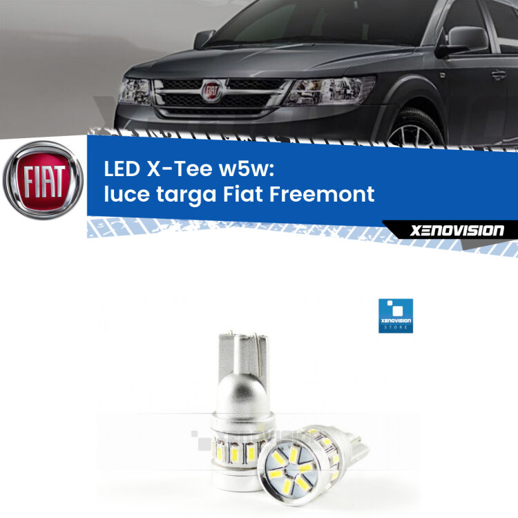 <strong>LED luce targa per Fiat Freemont</strong>  2011 - 2016. Lampade <strong>W5W</strong> modello X-Tee Xenovision top di gamma.