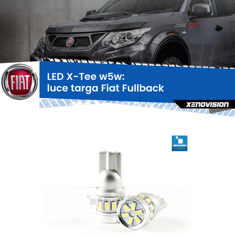 <strong>LED luce targa per Fiat Fullback</strong>  2016 - 2019. Lampade <strong>W5W</strong> modello X-Tee Xenovision top di gamma.
