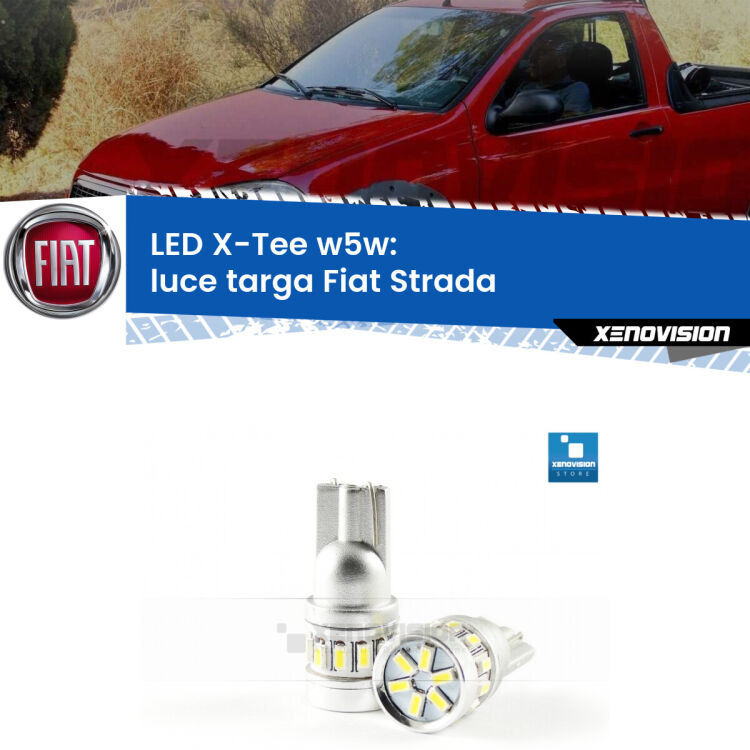 <strong>LED luce targa per Fiat Strada</strong>  Versione 2. Lampade <strong>W5W</strong> modello X-Tee Xenovision top di gamma.