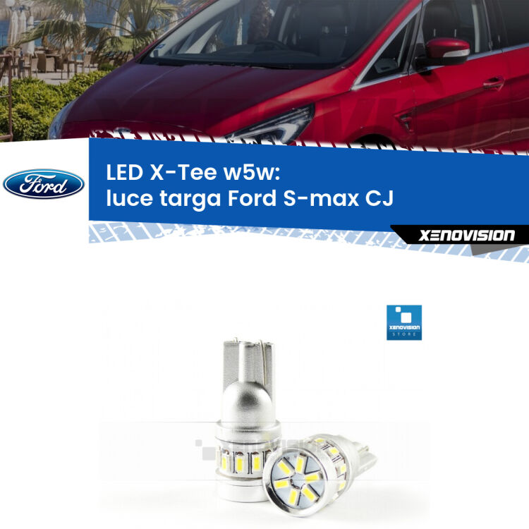 <strong>LED luce targa per Ford S-max</strong> CJ 2015 - 2018. Lampade <strong>W5W</strong> modello X-Tee Xenovision top di gamma.