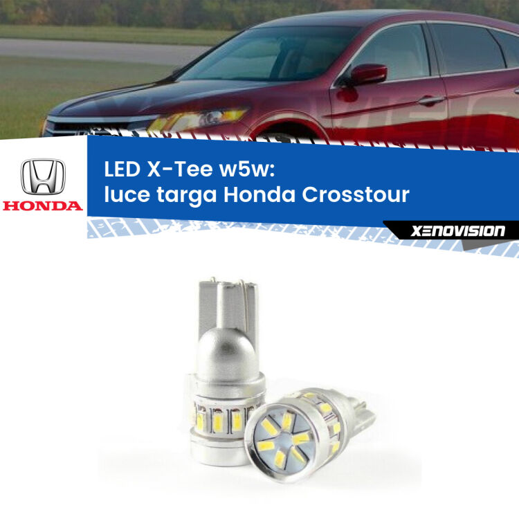 0 Luce Targa LED per Honda Crosstour 2010 - 2015: W5W X-Tee <strong>LED luce targa per Honda Crosstour</strong> 2010 - 2015. Lampade <strong>W5W</strong> modello X-Tee Xenovision top di gamma.