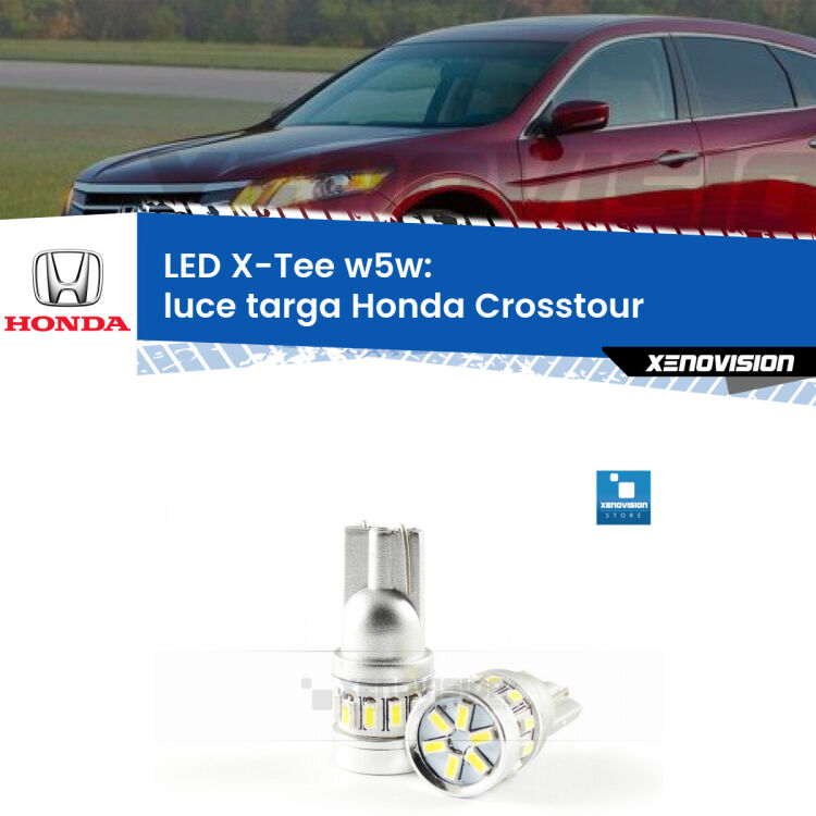 <strong>LED luce targa per Honda Crosstour</strong>  2010 - 2015. Lampade <strong>W5W</strong> modello X-Tee Xenovision top di gamma.
