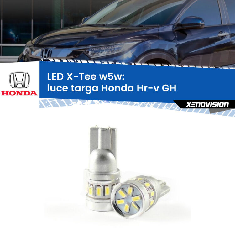 0 Luce Targa LED per Honda Hr-v GH 1998 - 2012: W5W X-Tee <strong>LED luce targa per Honda Hr-v</strong> GH 1998 - 2012. Lampade <strong>W5W</strong> modello X-Tee Xenovision top di gamma.