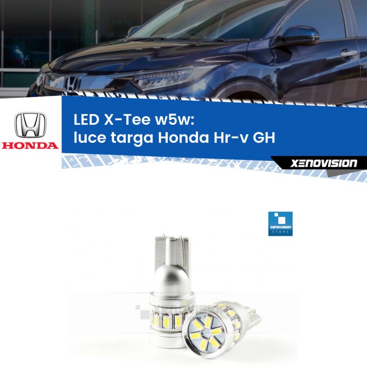 <strong>LED luce targa per Honda Hr-v</strong> GH 1998 - 2012. Lampade <strong>W5W</strong> modello X-Tee Xenovision top di gamma.