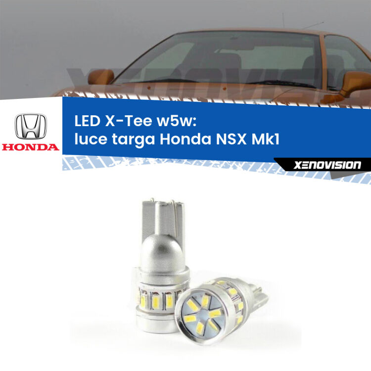 0 Luce Targa LED per Honda NSX Mk1 1990 - 2005: W5W X-Tee <strong>LED luce targa per Honda NSX</strong> Mk1 1990 - 2005. Lampade <strong>W5W</strong> modello X-Tee Xenovision top di gamma.