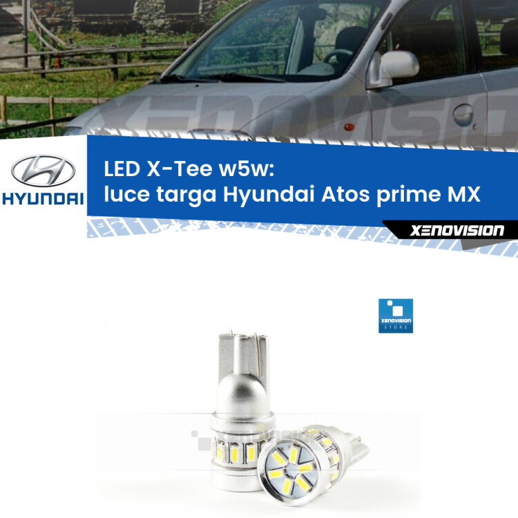 <strong>LED luce targa per Hyundai Atos prime</strong> MX 1997 - 2008. Lampade <strong>W5W</strong> modello X-Tee Xenovision top di gamma.