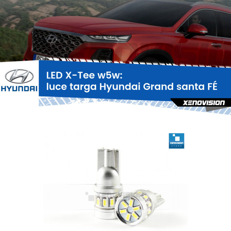 <strong>LED luce targa per Hyundai Grand santa FÉ</strong>  2013 in poi. Lampade <strong>W5W</strong> modello X-Tee Xenovision top di gamma.