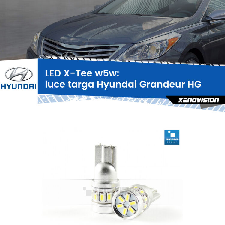 <strong>LED luce targa per Hyundai Grandeur</strong> HG 2011 - 2016. Lampade <strong>W5W</strong> modello X-Tee Xenovision top di gamma.