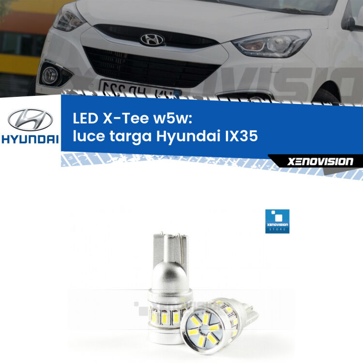 <strong>LED luce targa per Hyundai IX35</strong>  2009 - 2015. Lampade <strong>W5W</strong> modello X-Tee Xenovision top di gamma.
