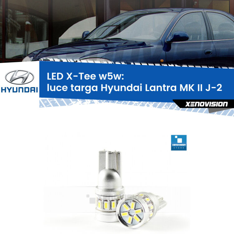<strong>LED luce targa per Hyundai Lantra MK II</strong> J-2 1995 - 2000. Lampade <strong>W5W</strong> modello X-Tee Xenovision top di gamma.