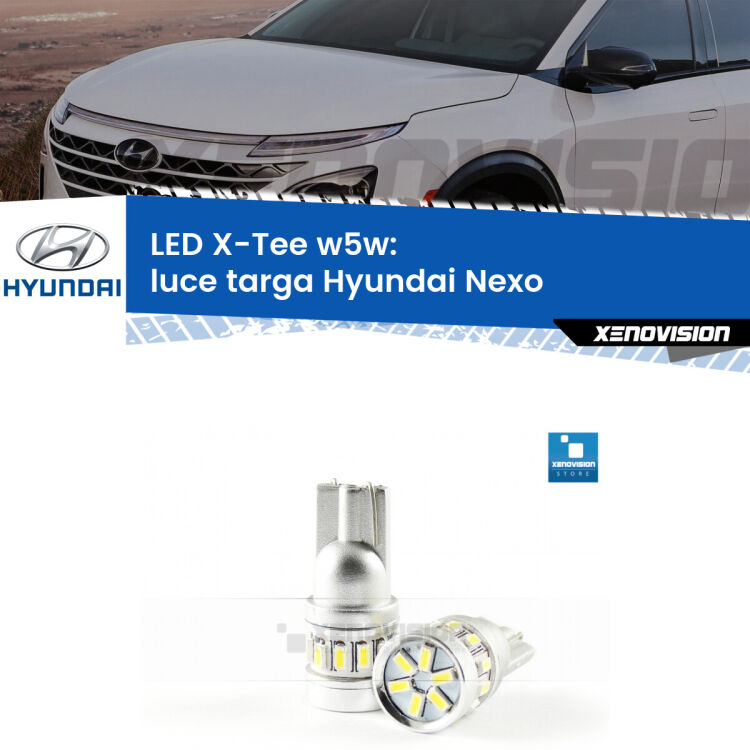 <strong>LED luce targa per Hyundai Nexo</strong>  2018 in poi. Lampade <strong>W5W</strong> modello X-Tee Xenovision top di gamma.