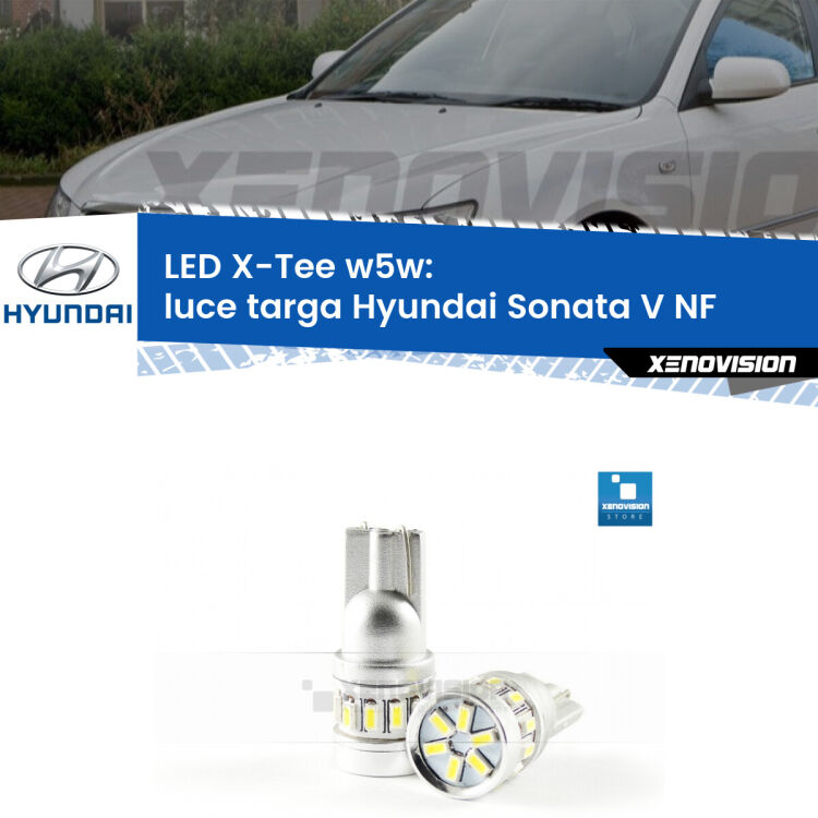 <strong>LED luce targa per Hyundai Sonata V</strong> NF 2005 - 2010. Lampade <strong>W5W</strong> modello X-Tee Xenovision top di gamma.