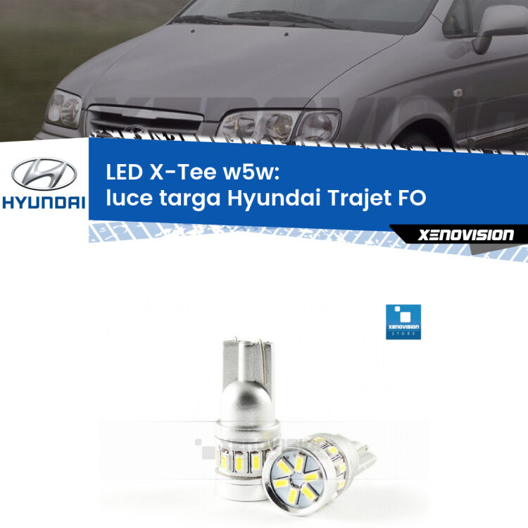 <strong>LED luce targa per Hyundai Trajet</strong> FO 2000 - 2008. Lampade <strong>W5W</strong> modello X-Tee Xenovision top di gamma.