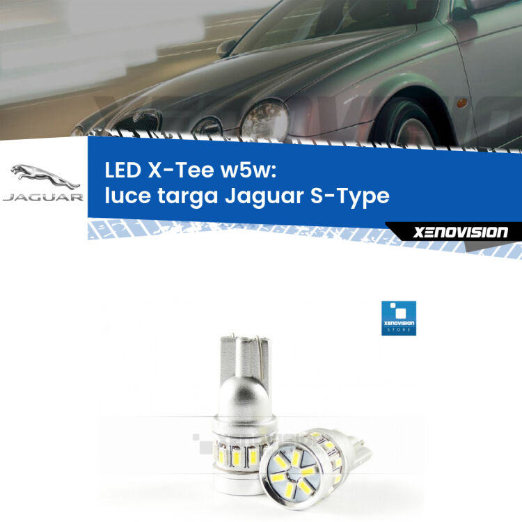 <strong>LED luce targa per Jaguar S-Type</strong>  1999 - 2007. Lampade <strong>W5W</strong> modello X-Tee Xenovision top di gamma.