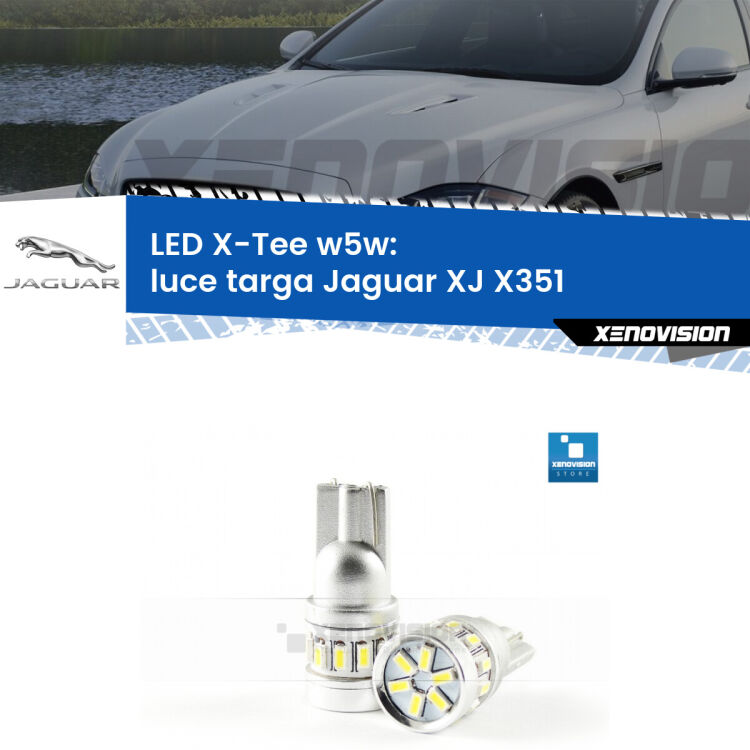 <strong>LED luce targa per Jaguar XJ</strong> X351 2010 - 2019. Lampade <strong>W5W</strong> modello X-Tee Xenovision top di gamma.