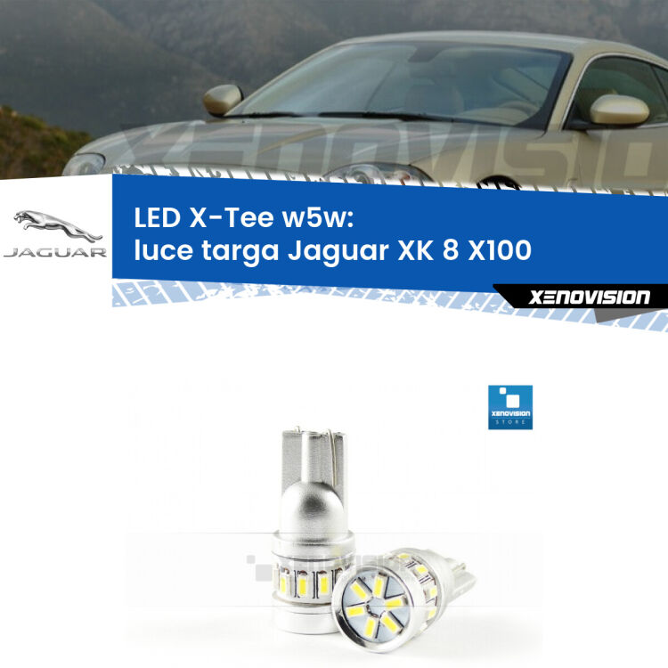 <strong>LED luce targa per Jaguar XK 8</strong> X100 1996 - 2005. Lampade <strong>W5W</strong> modello X-Tee Xenovision top di gamma.