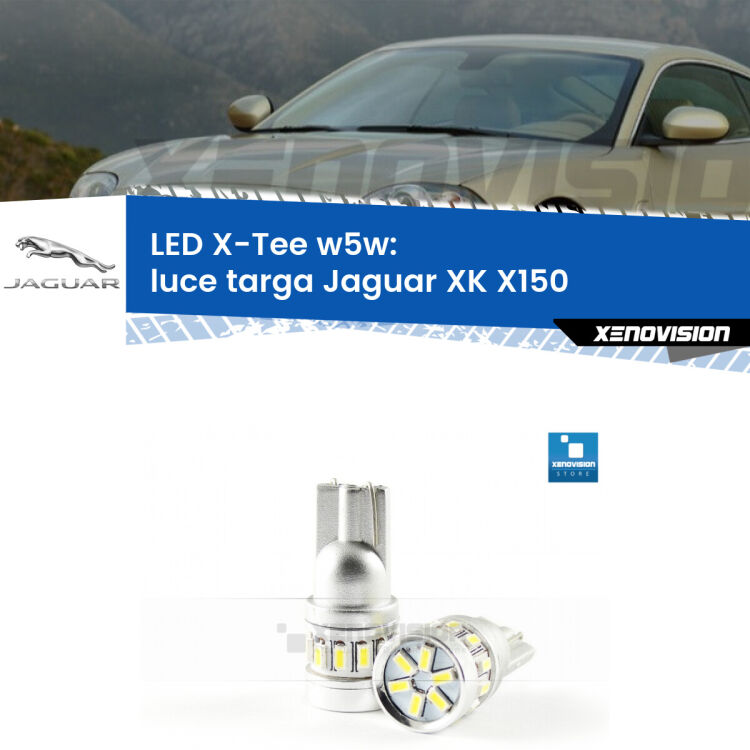 <strong>LED luce targa per Jaguar XK</strong> X150 2006 - 2014. Lampade <strong>W5W</strong> modello X-Tee Xenovision top di gamma.