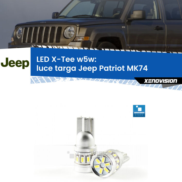 <strong>LED luce targa per Jeep Patriot</strong> MK74 2007 - 2017. Lampade <strong>W5W</strong> modello X-Tee Xenovision top di gamma.