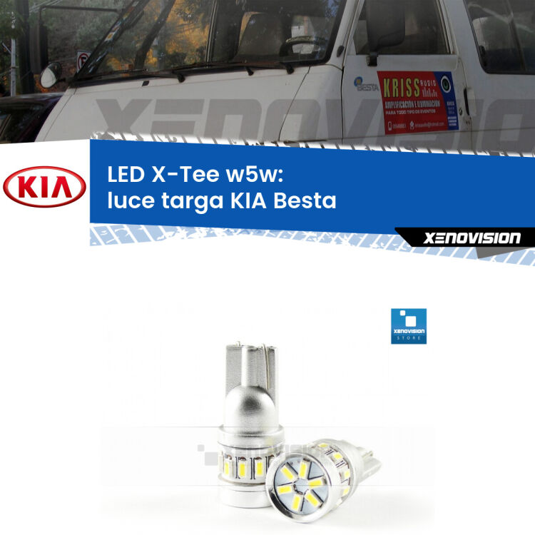 <strong>LED luce targa per KIA Besta</strong>  1996 - 2003. Lampade <strong>W5W</strong> modello X-Tee Xenovision top di gamma.