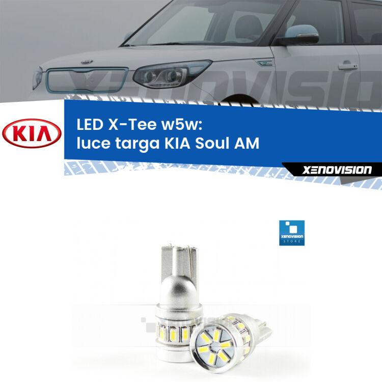 <strong>LED luce targa per KIA Soul</strong> AM 2009 - 2014. Lampade <strong>W5W</strong> modello X-Tee Xenovision top di gamma.