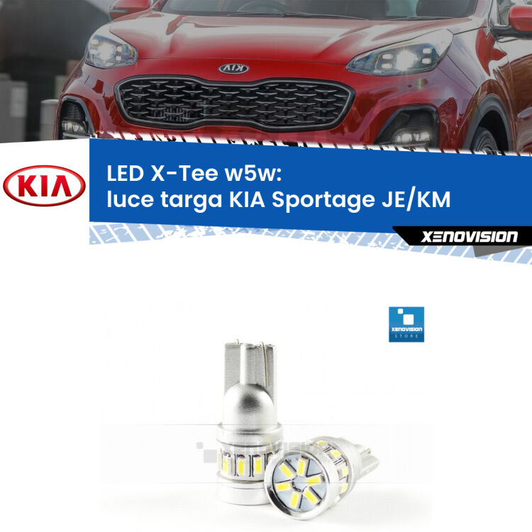 <strong>LED luce targa per KIA Sportage</strong> JE/KM 2004 - 2009. Lampade <strong>W5W</strong> modello X-Tee Xenovision top di gamma.