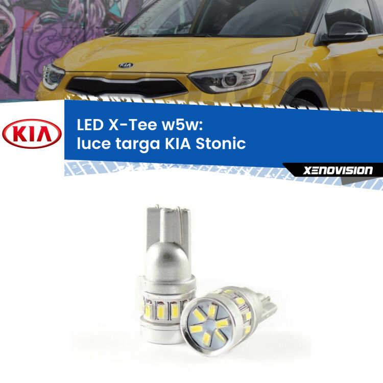 0 Luce Targa LED per KIA Stonic  2017 in poi: W5W X-Tee <strong>LED luce targa per KIA Stonic</strong>  2017 in poi. Lampade <strong>W5W</strong> modello X-Tee Xenovision top di gamma.