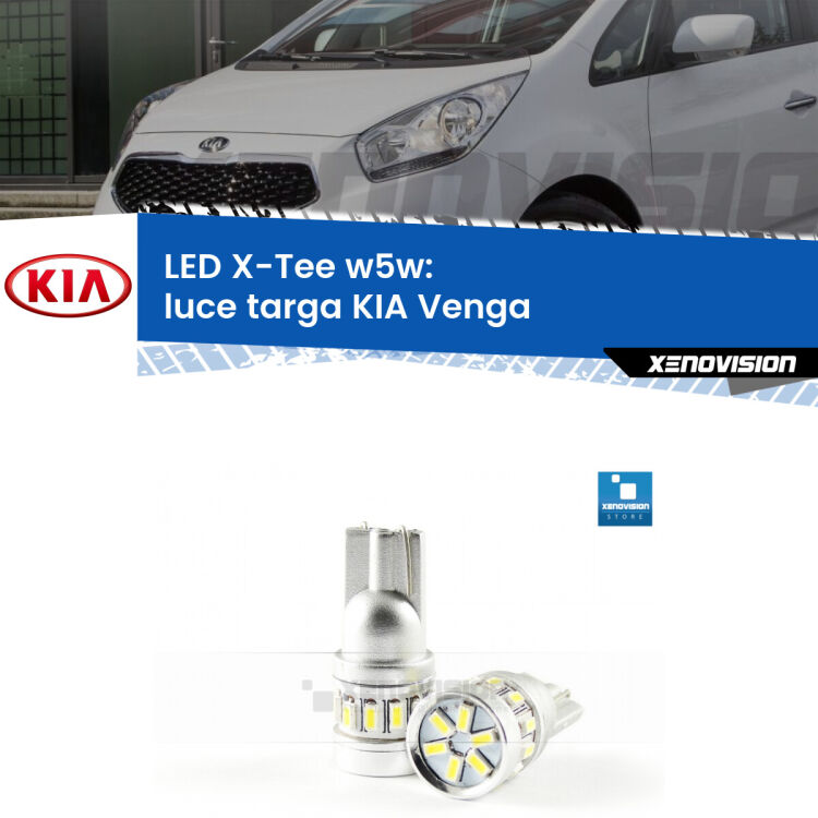 <strong>LED luce targa per KIA Venga</strong>  2010 - 2019. Lampade <strong>W5W</strong> modello X-Tee Xenovision top di gamma.