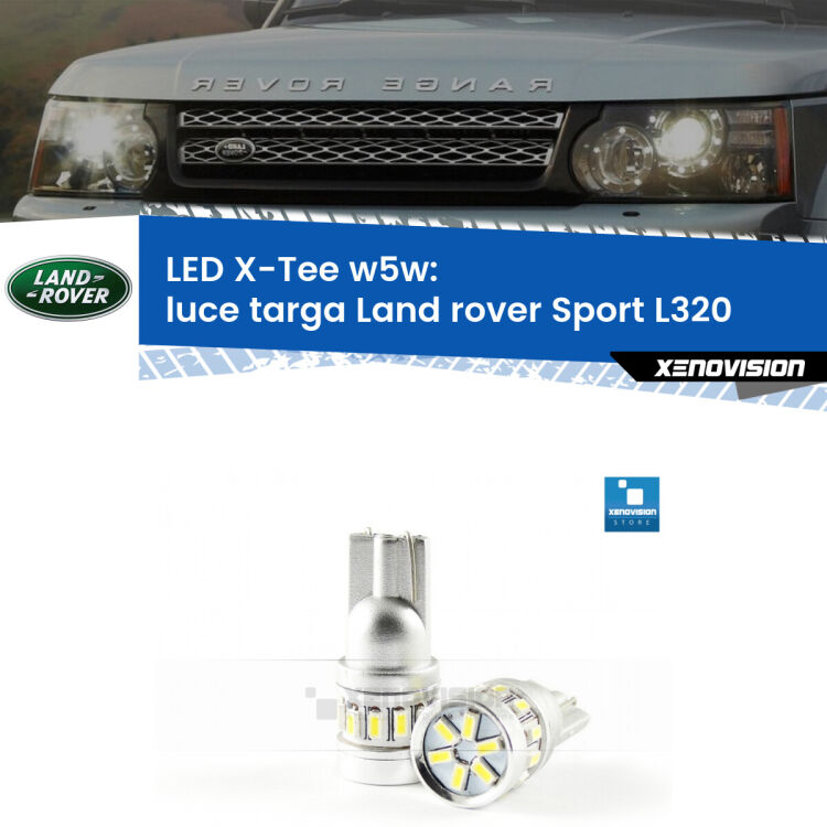 <strong>LED luce targa per Land rover Sport</strong> L320 2005 - 2013. Lampade <strong>W5W</strong> modello X-Tee Xenovision top di gamma.