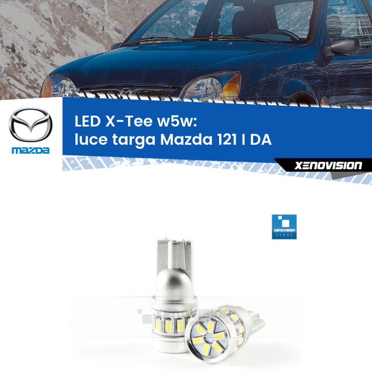 <strong>LED luce targa per Mazda 121 I</strong> DA 1987 - 1990. Lampade <strong>W5W</strong> modello X-Tee Xenovision top di gamma.