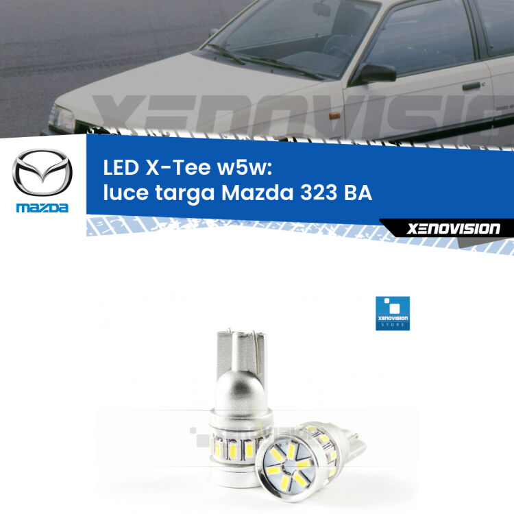 <strong>LED luce targa per Mazda 323</strong> BA 1994 - 1998. Lampade <strong>W5W</strong> modello X-Tee Xenovision top di gamma.