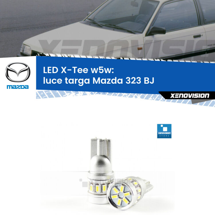 <strong>LED luce targa per Mazda 323</strong> BJ 1998 - 2004. Lampade <strong>W5W</strong> modello X-Tee Xenovision top di gamma.