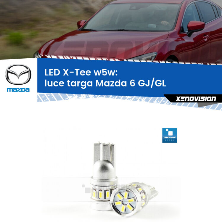 <strong>LED luce targa per Mazda 6</strong> GJ/GL 2012 in poi. Lampade <strong>W5W</strong> modello X-Tee Xenovision top di gamma.