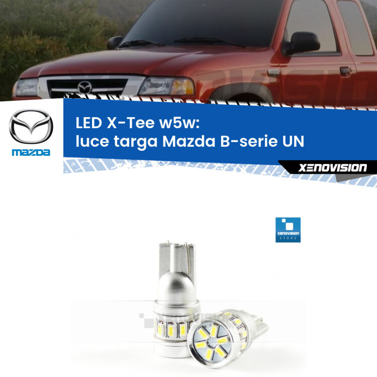 <strong>LED luce targa per Mazda B-serie</strong> UN 1999 - 2006. Lampade <strong>W5W</strong> modello X-Tee Xenovision top di gamma.