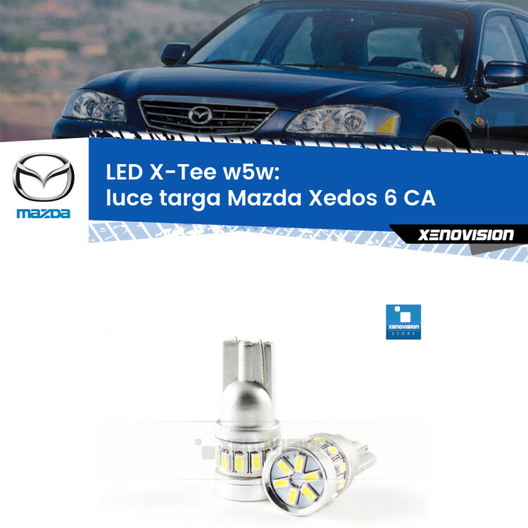 <strong>LED luce targa per Mazda Xedos 6</strong> CA 1992 - 1999. Lampade <strong>W5W</strong> modello X-Tee Xenovision top di gamma.