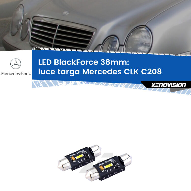 <strong>LED luce targa 36mm per Mercedes CLK</strong> C208 1997 - 2002. Coppia lampadine <strong>C5W</strong>modello BlackForce Xenovision.