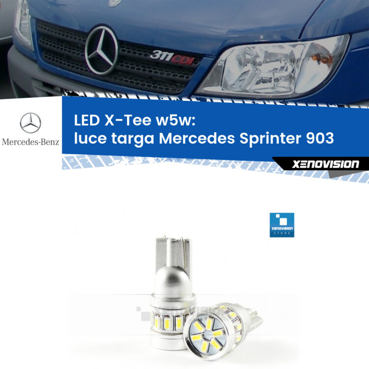 <strong>LED luce targa per Mercedes Sprinter</strong> 903 1995 - 2006. Lampade <strong>W5W</strong> modello X-Tee Xenovision top di gamma.
