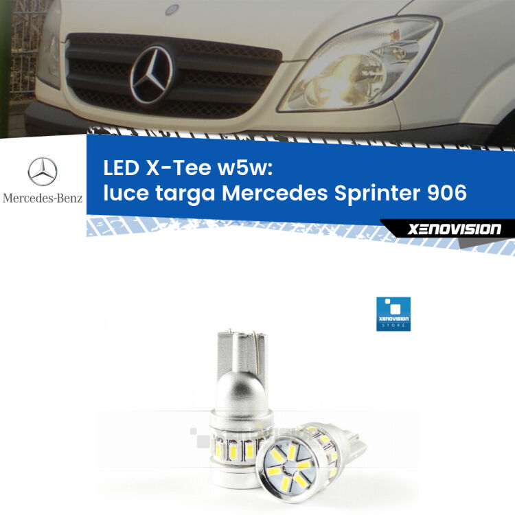 <strong>LED luce targa per Mercedes Sprinter</strong> 906 2006 - 2012. Lampade <strong>W5W</strong> modello X-Tee Xenovision top di gamma.