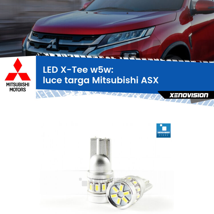 <strong>LED luce targa per Mitsubishi ASX</strong>  2010 - 2015. Lampade <strong>W5W</strong> modello X-Tee Xenovision top di gamma.