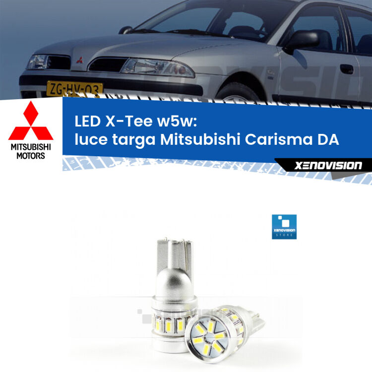 <strong>LED luce targa per Mitsubishi Carisma</strong> DA 1995 - 2006. Lampade <strong>W5W</strong> modello X-Tee Xenovision top di gamma.
