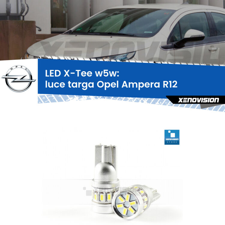 <strong>LED luce targa per Opel Ampera</strong> R12 2011 - 2015. Lampade <strong>W5W</strong> modello X-Tee Xenovision top di gamma.