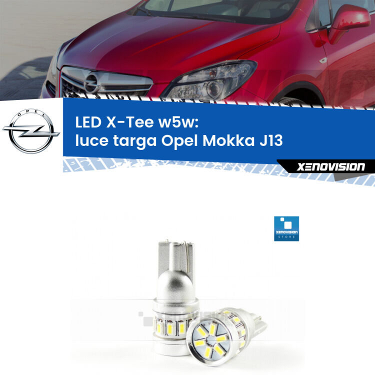 <strong>LED luce targa per Opel Mokka</strong> J13 2012 - 2019. Lampade <strong>W5W</strong> modello X-Tee Xenovision top di gamma.