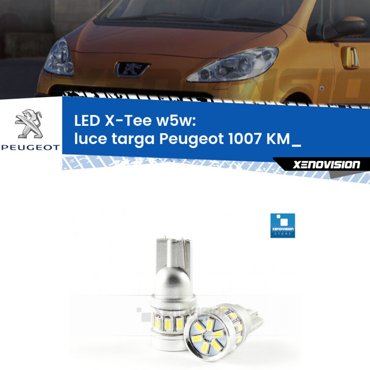 <strong>LED luce targa per Peugeot 1007</strong> KM_ 2005 - 2009. Lampade <strong>W5W</strong> modello X-Tee Xenovision top di gamma.