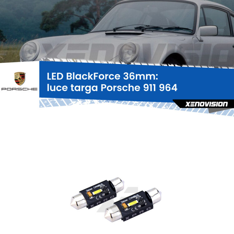 <strong>LED luce targa 36mm per Porsche 911</strong> 964 1993 - 1993. Coppia lampadine <strong>C5W</strong>modello BlackForce Xenovision.
