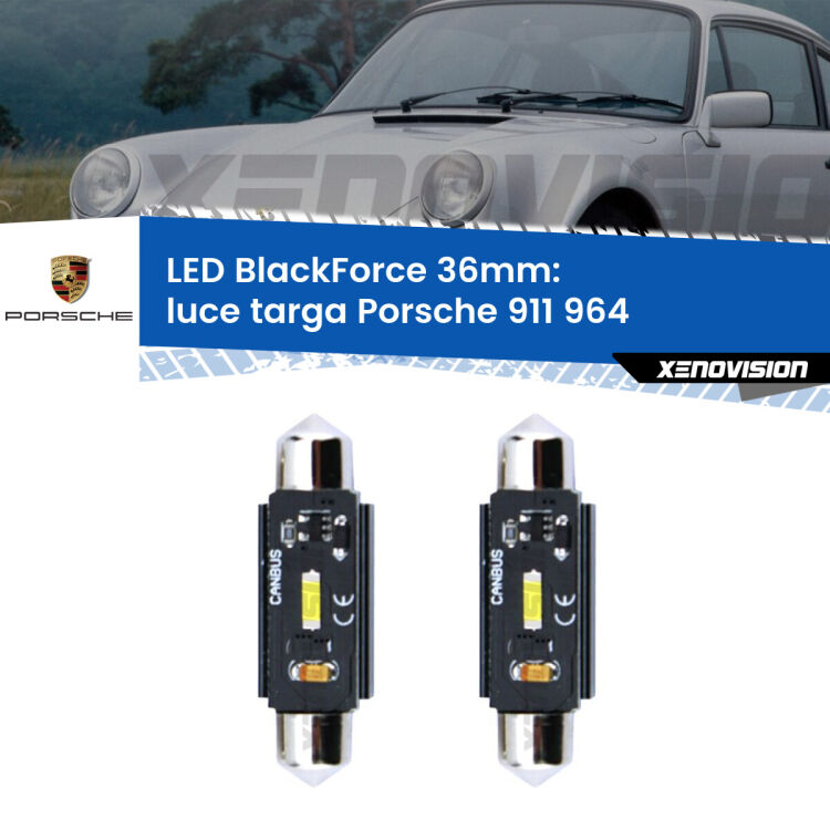 0 Luce Targa LED per Porsche 911 964 1993 - 1993: C5W BlackForce 36mm (Coppia) <strong>Luce Targa LED per Porsche 911</strong> 964 1993 - 1993. Coppia lampade <strong>C5W</strong> 36mm modello BlackForce canbus.