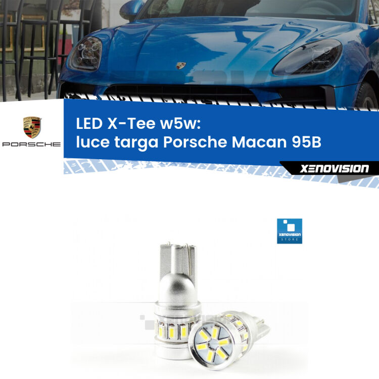 <strong>LED luce targa per Porsche Macan</strong> 95B 2014 - 2018. Lampade <strong>W5W</strong> modello X-Tee Xenovision top di gamma.