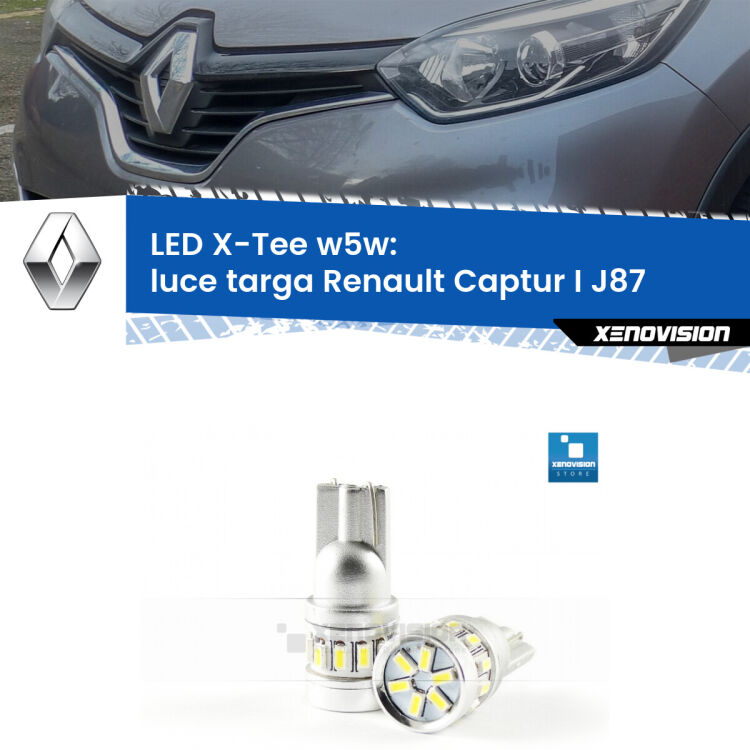 <strong>LED luce targa per Renault Captur I</strong> J87 2013 - 2015. Lampade <strong>W5W</strong> modello X-Tee Xenovision top di gamma.