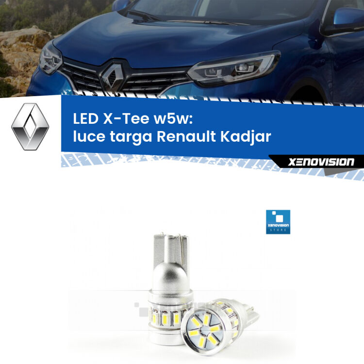 <strong>LED luce targa per Renault Kadjar</strong>  2015 - 2022. Lampade <strong>W5W</strong> modello X-Tee Xenovision top di gamma.