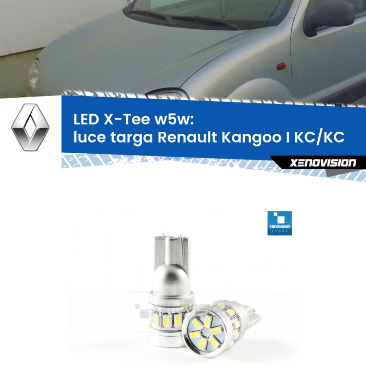 <strong>LED luce targa per Renault Kangoo I</strong> KC/KC 1997 - 2006. Lampade <strong>W5W</strong> modello X-Tee Xenovision top di gamma.