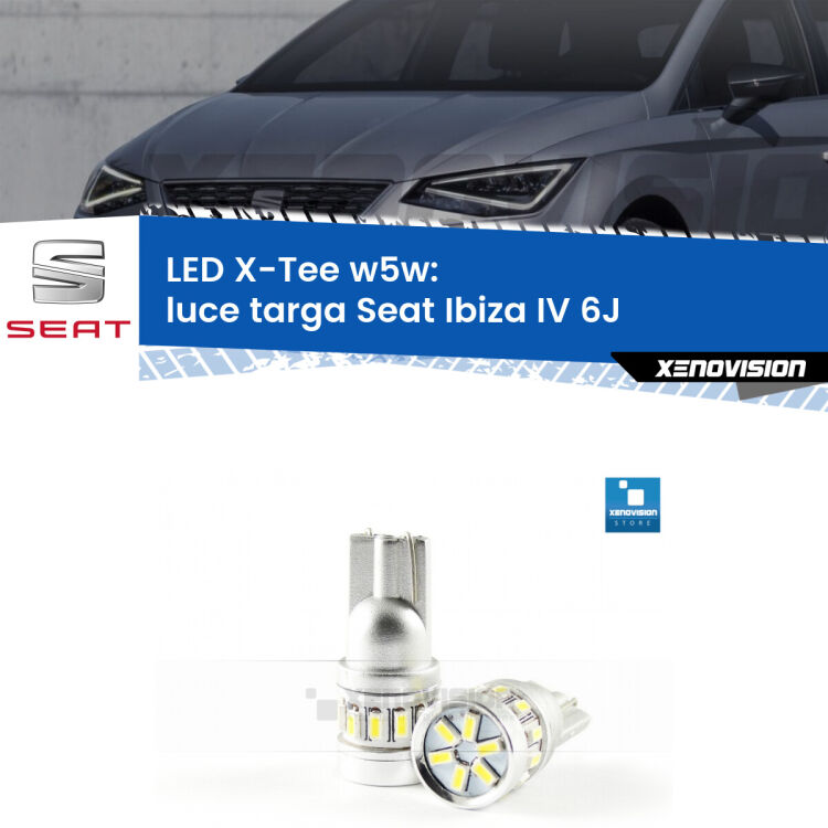 <strong>LED luce targa per Seat Ibiza IV</strong> 6J 2008 - 2015. Lampade <strong>W5W</strong> modello X-Tee Xenovision top di gamma.