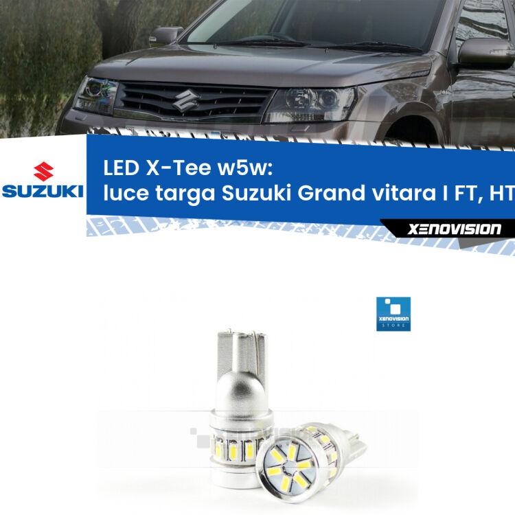 <strong>LED luce targa per Suzuki Grand vitara I</strong> FT, HT 1998 - 2006. Lampade <strong>W5W</strong> modello X-Tee Xenovision top di gamma.